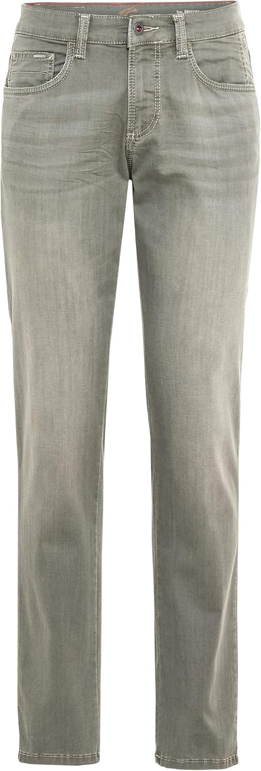 camel active Herren Camel Active 5-pocket Houston Straight Jeans 33W / 30L Grün (Olive 32), 33W / 30