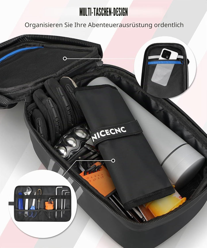 NICECNC Motorrad-Heckkotflügeltasche, Dirt-Bike-Tasche, Rücksitz mit Werkzeug-Rolltasche, Dirt-Bike-