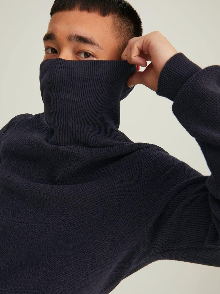 JACK & JONES Herren Jcoclassic Waffle Knit Roll Neck Sn Pullover Sweater XL Schwarz, XL Schwarz