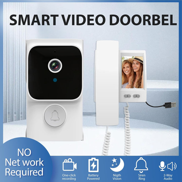 Video Door Phone System 4.5 Inch IPS Screen Wireless Doorbell with Camera Doorphone Telephone Style