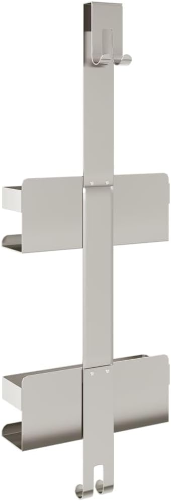 vidaXL Duschcaddy Hängend, Dusche Hängeregal mit 2-in-1-Design, Duschkorb ohne Bohren, Duschablage f