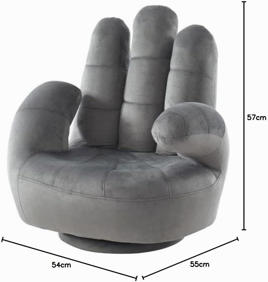 Vente-unique - Kindersessel Fingersessel drehbar - Samt - Anthrazit - Catchy