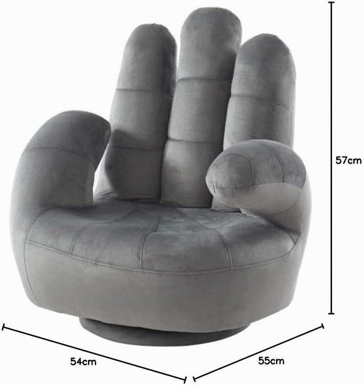 Vente-unique - Kindersessel Fingersessel drehbar - Samt - Anthrazit - Catchy
