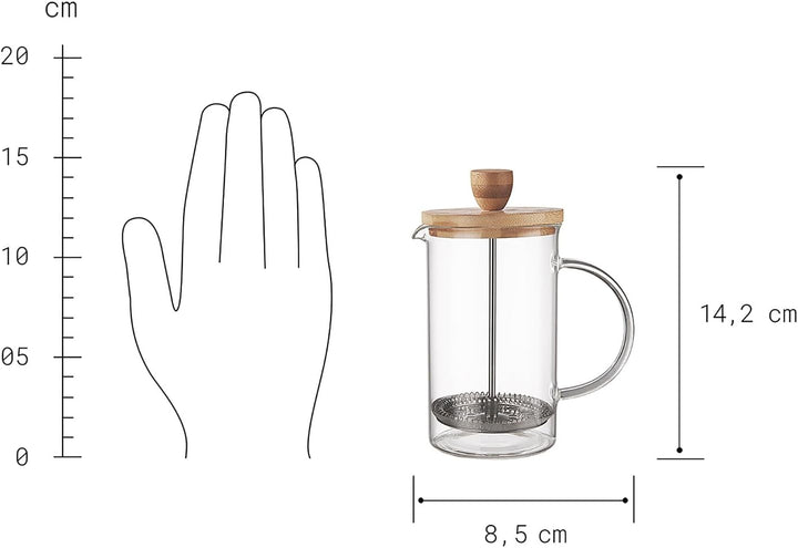 BUTLERS French Press 0,6 l Akazie Deckel - BREWSTER - Kaffeepresse & Teebereiter stromlos | Kaffeeko