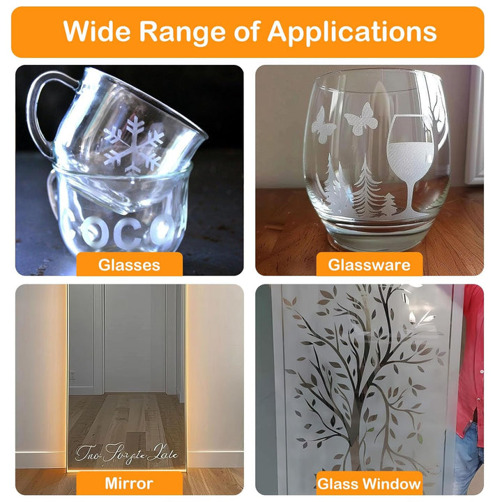 100g etch paste for glass, etch paste can be used on a variety of surfaces, including glass, ceramic