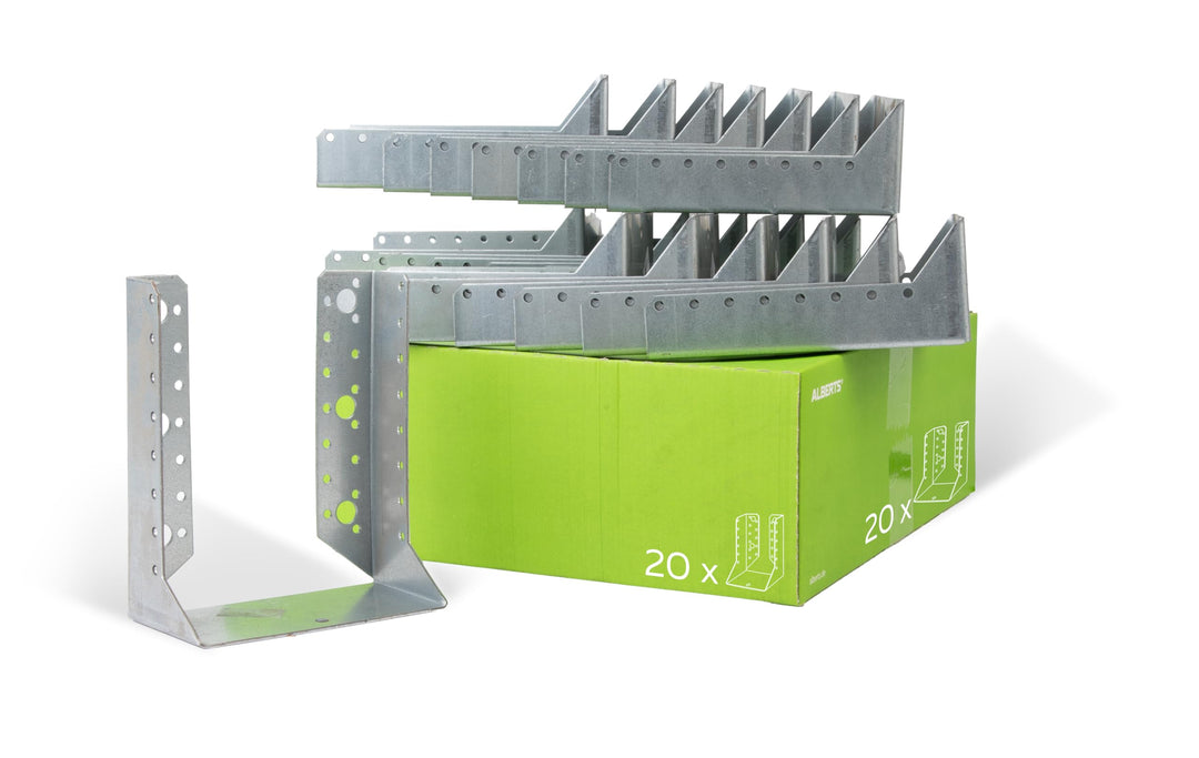 Alberts 837549 Balkenschuh | Typ B, Handwerkerpack | sendzimirverzinkt | 140 x 180 mm | 20er Set Typ