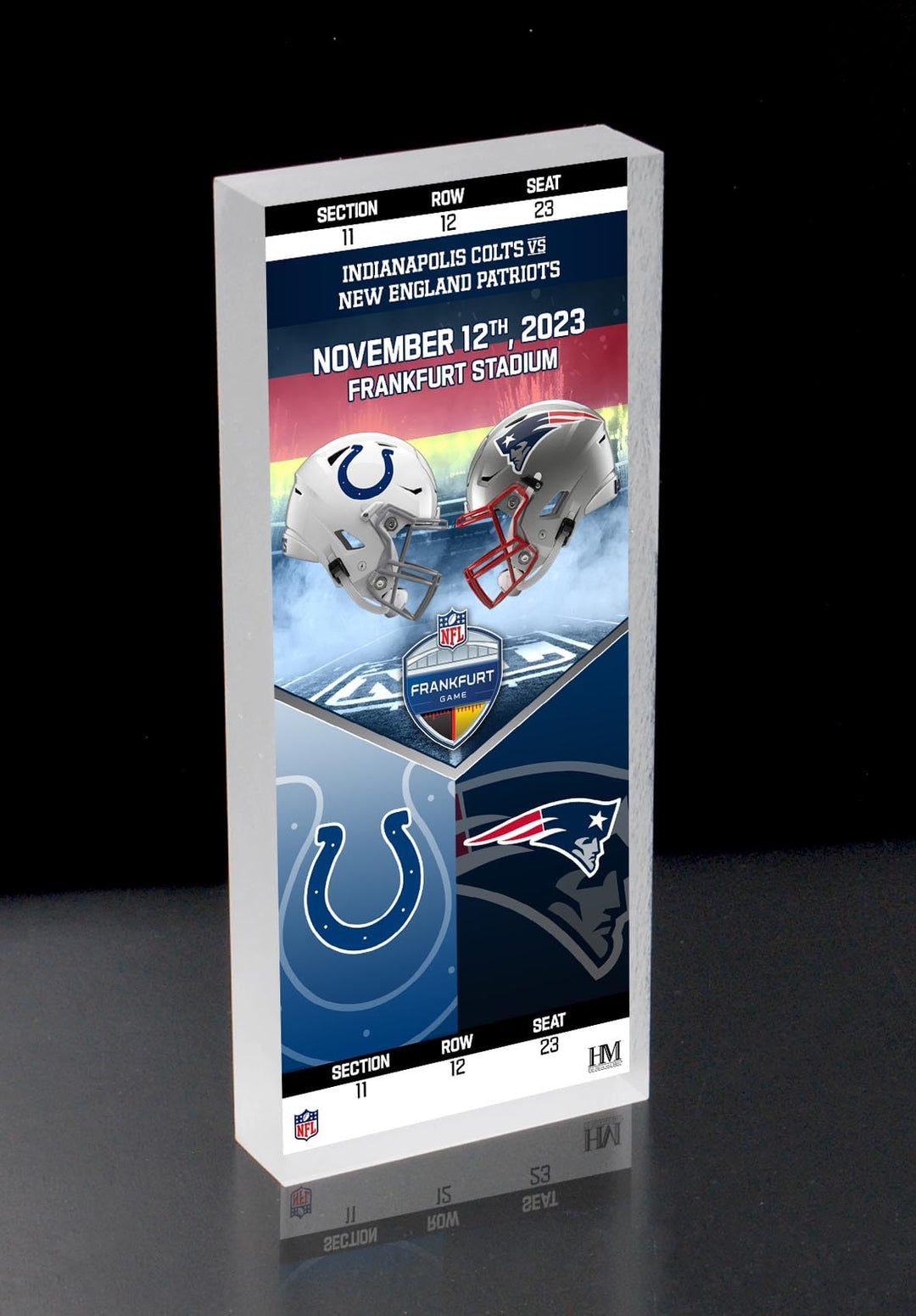 Highland Mint NFL Germany Game Indianapolis Colts vs New England Patriots 3D Ticket Eintrittskarte a
