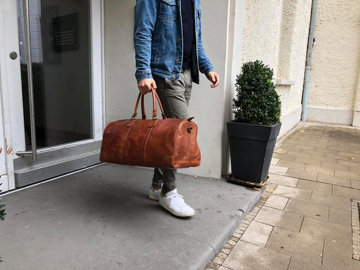 HOLZRICHTER Berlin No 17-1 (XL) - Premium Vintage Weekender Reisetasche, Sporttasche & Handgepäck au