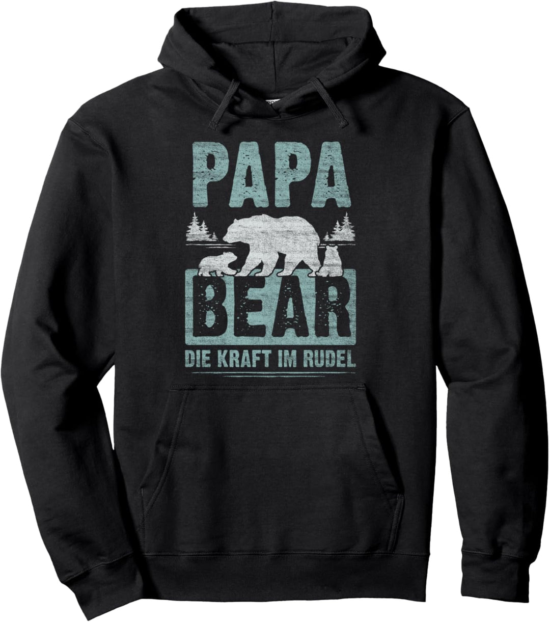 Papa Bear, 2 Bären-Welpen, Papa 2 Kinder, Vatertag, Bär Pullover Hoodie