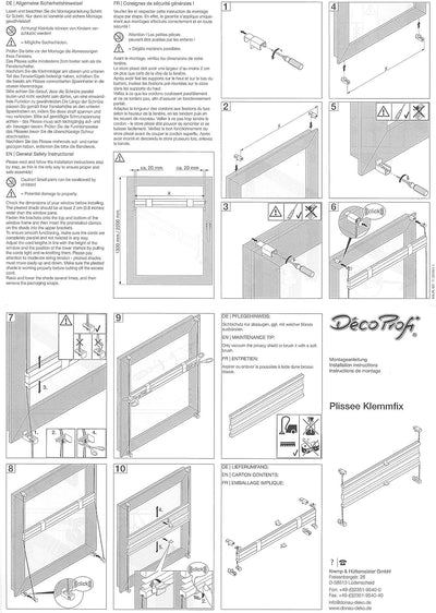 DécoProfi Plissee ohne Bohren Grau 70cm x 220cm (max. Gesamthöhe Fensterflügel) I Verspannte Plissee
