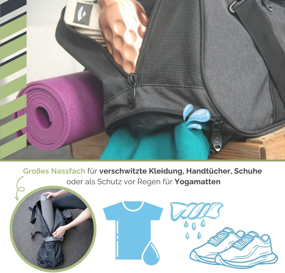 Bodhi Sporttasche | Ideal zum Yoga &amp; als Weekender | Gym &amp; Fitness Tasche | Reisetasche | Unisex | i
