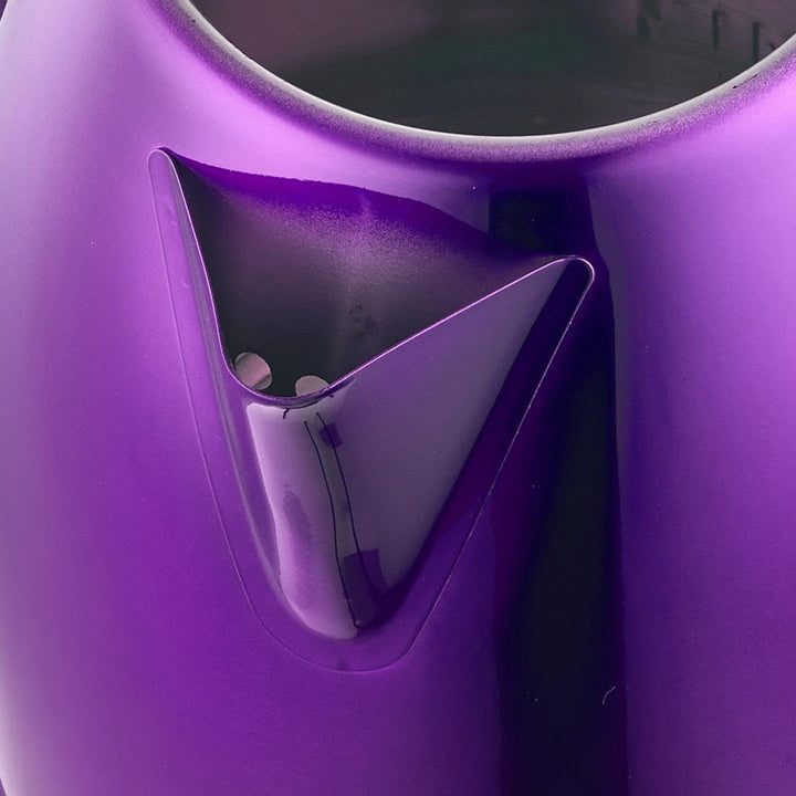 Herzberg, HG5011-PUR, 1.8L Edelstahl kabelloser Wasserkocher in Violett, 1500W Flachbodenwiderstand,