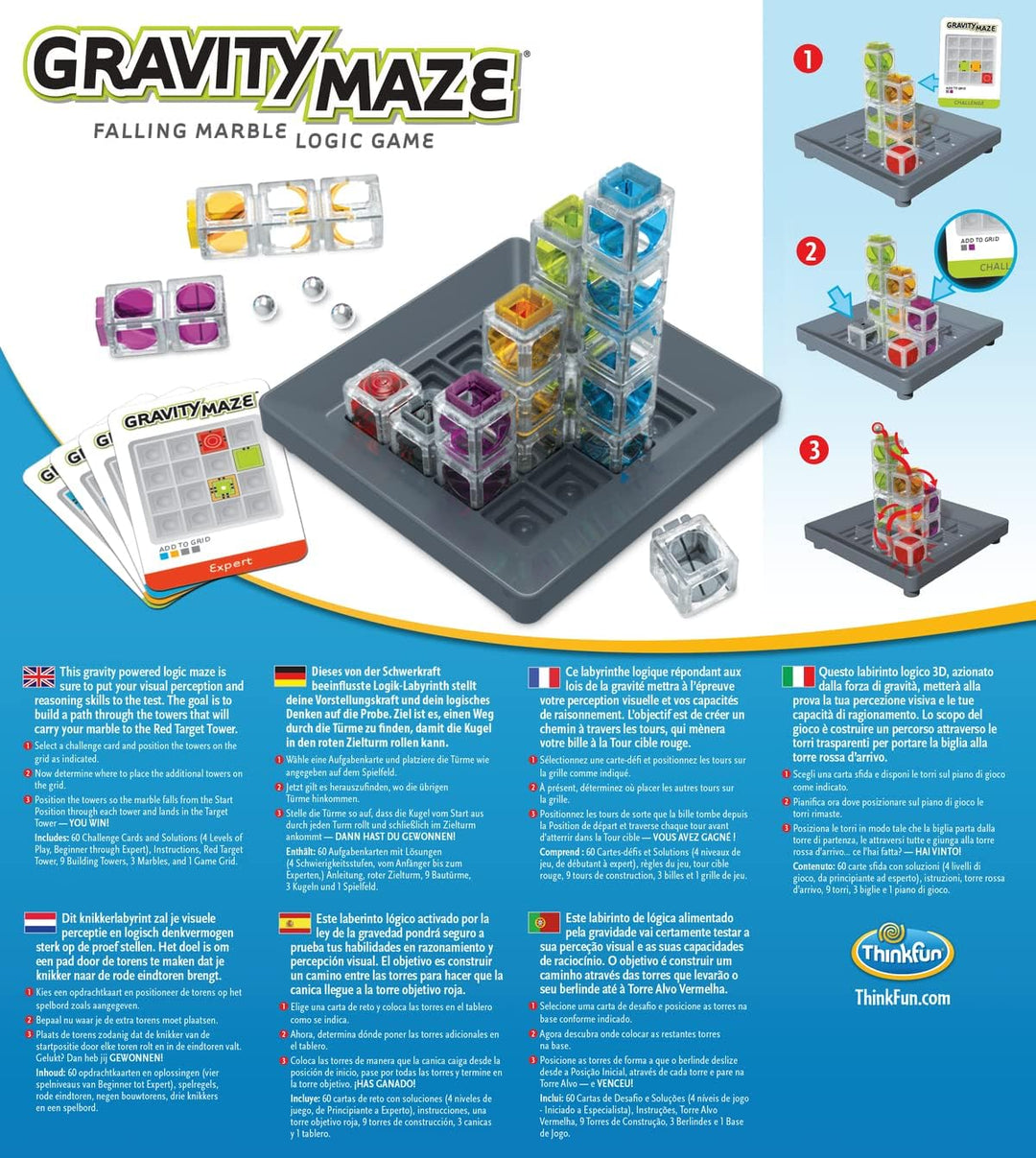 ThinkFun - 76433 - Gravity Maze - das spannende Kugellabyrinth für Mädchen und Jungen ab 8 Jahren. G