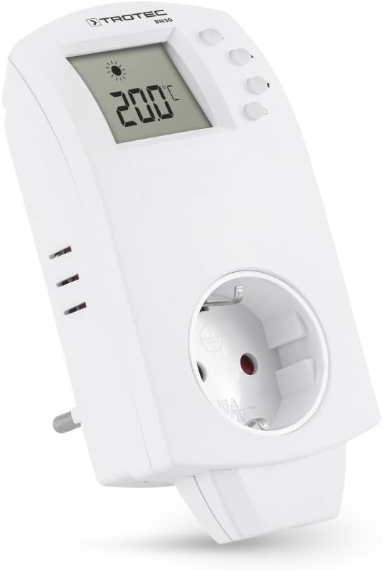 TROTEC Steckerthermostat BN30 Thermoschalter für Infrarotheizung Raumthermostat, 5-30 °C