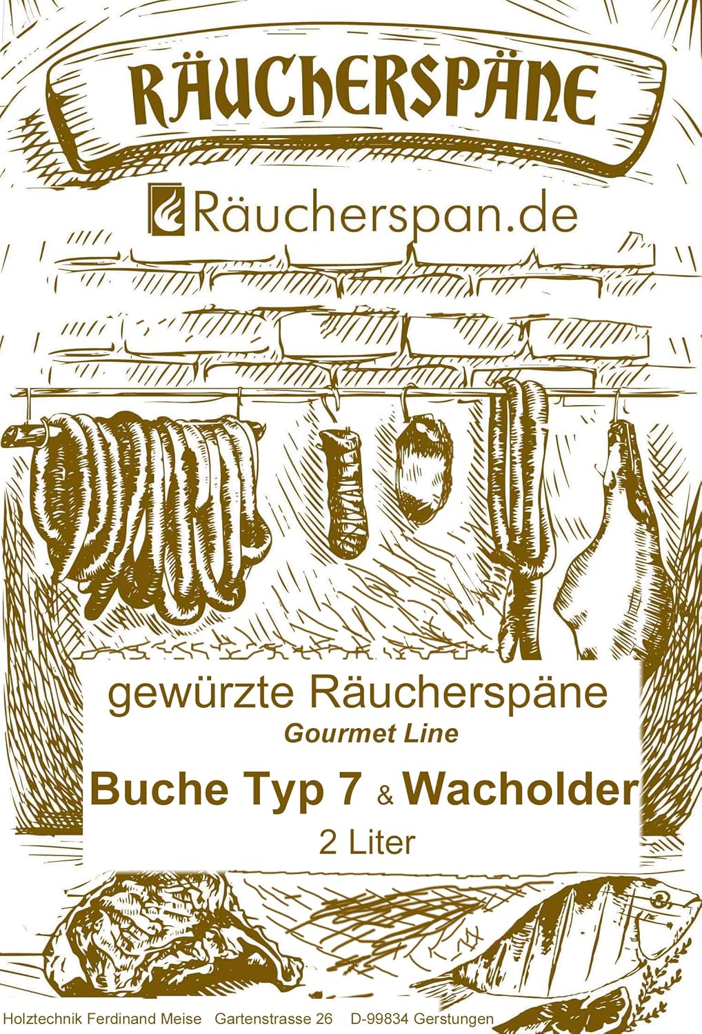 Räucherspäne Räuchermehl Buche Typ 7 mit Wacholder Spangrösse 1-3mm für Räucherofen Räucherbox Smoke