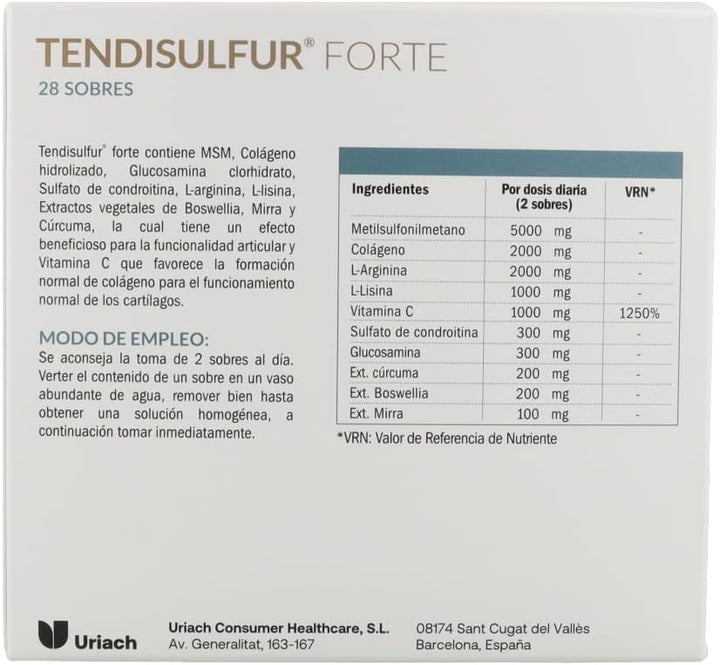 TENDISULFUR forte sobres 28 u