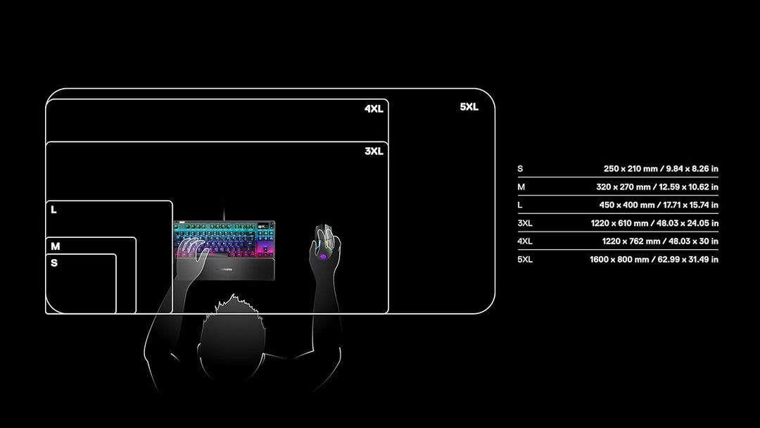 SteelSeries QcK Gaming Surface – 3XL Cloth Mauspad aller Zeiten – optimiert für Gaming-Sensoren – ma