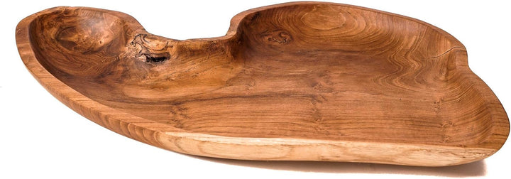 Windalf Grosse Servierplatte Leona 52 cm Buffet Holzplatte Natur Holzschale Cateringplatte Handarbei