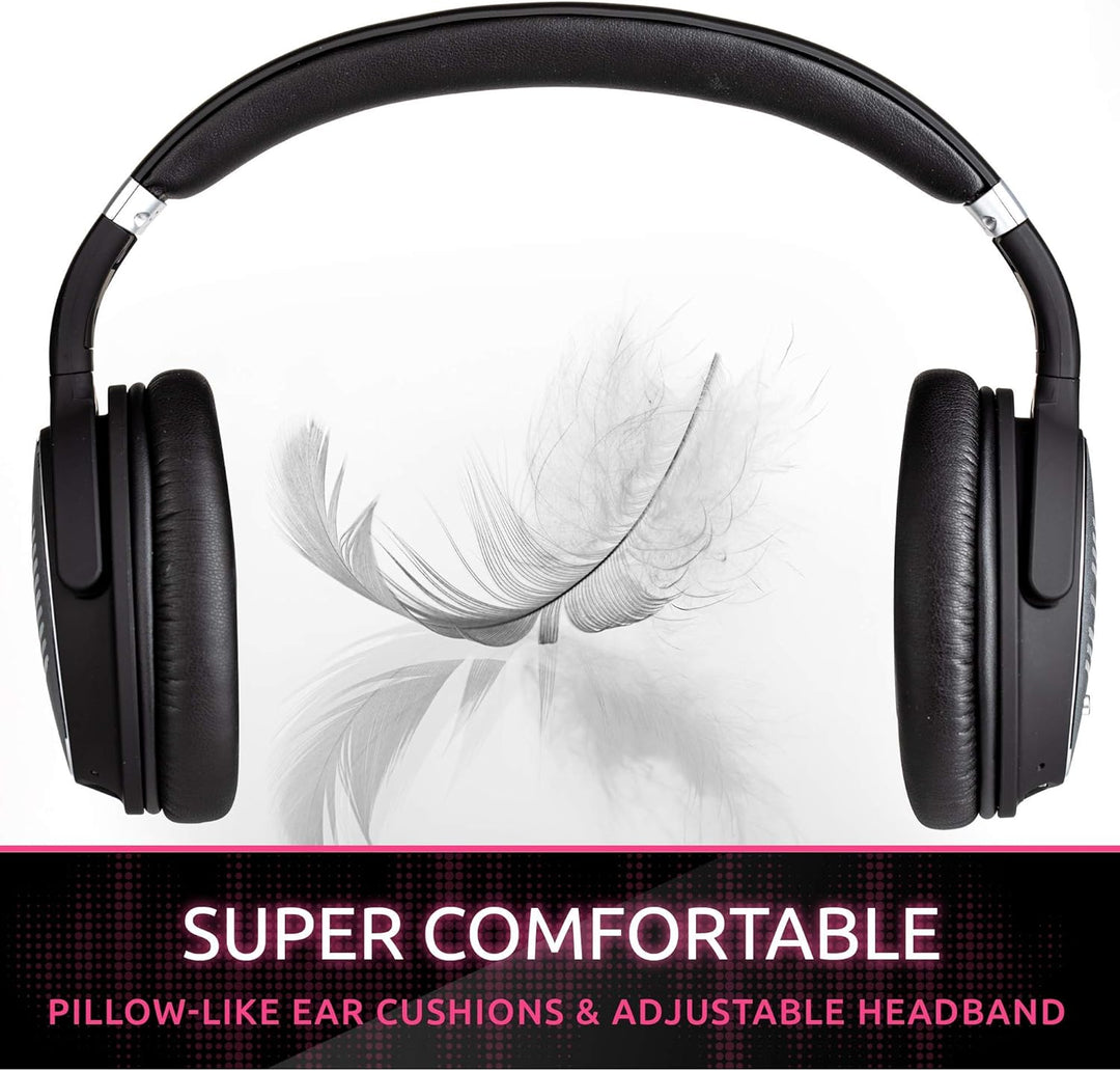 Smpl Noise Cancelling Kopfhörer - Bluetooth-Over-Ear-Kopfhörer, mit Mikrofon zum Anrufen, 16-Stunden