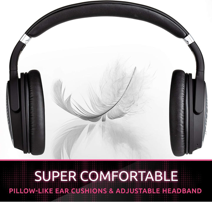Smpl Noise Cancelling Kopfhörer - Bluetooth-Over-Ear-Kopfhörer, mit Mikrofon zum Anrufen, 16-Stunden