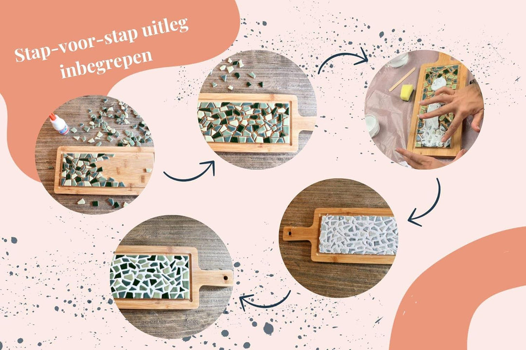 Little Creations Mosaik Servierbrett Grün | Bastelset Erwachsene | DIY set Erwachsene | 40 cm, Gr&#x