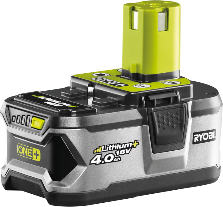 Ryobi 18 V Akku Starterset 4,0 Ah, Lithium+ Akku u. Schnellladegerät, mit Ladestandsanzeige, hohe Le