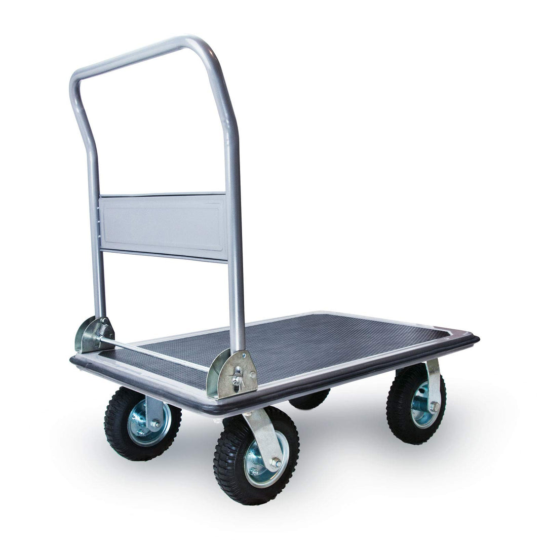 Grafner XXL Schwerlast Plattformwagen, bis 350 kg Tragkraft, luftbereifte Lenkrollen mit starkem Pro
