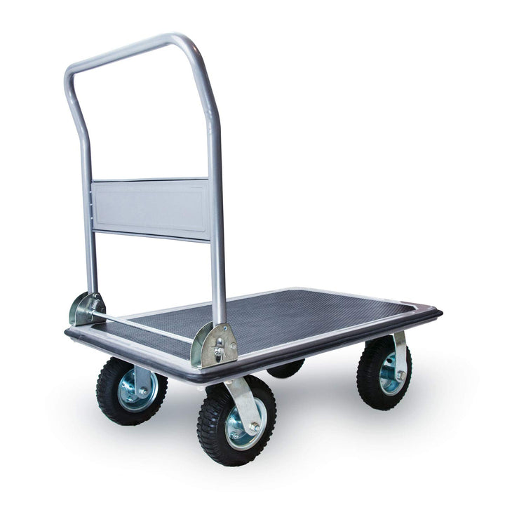 Grafner XXL Schwerlast Plattformwagen, bis 350 kg Tragkraft, luftbereifte Lenkrollen mit starkem Pro