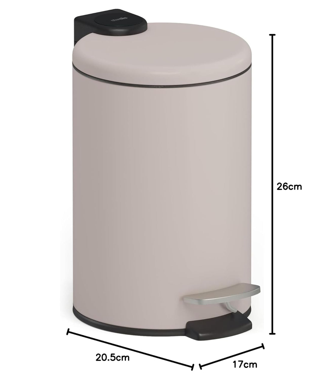 3 Liter Treteimer Edelstahl Taupe matt mit Absenkautomatik Klappdeckel leise schliessend Softclose m