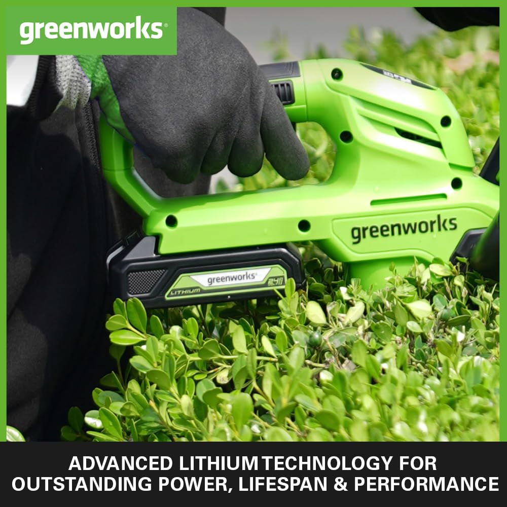 Greenworks G24B2 Akku und G24UC Ladegerät (Li-Ion 24V 2Ah 60W Leistung 60 Minuten Ladezeit bei 2Ah g