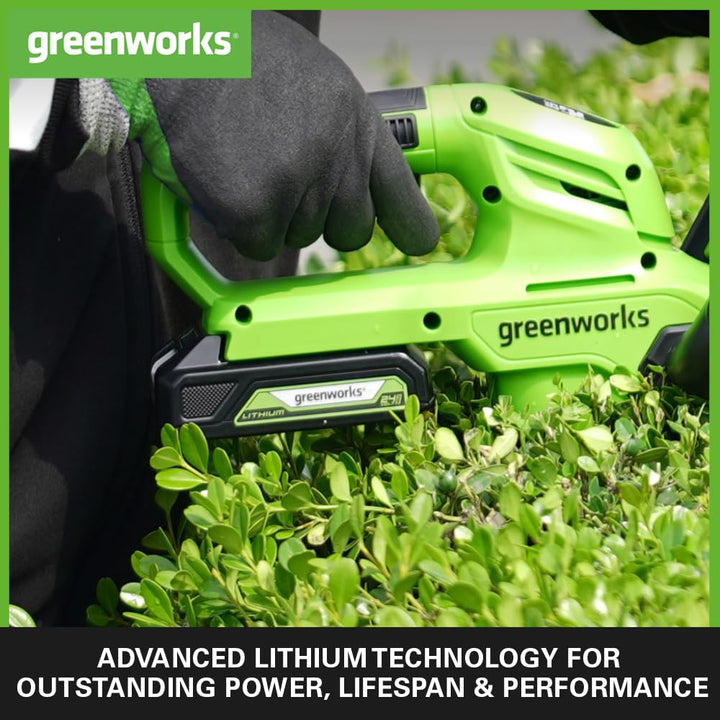 Greenworks G24B2 Akku und G24UC Ladegerät (Li-Ion 24V 2Ah 60W Leistung 60 Minuten Ladezeit bei 2Ah g