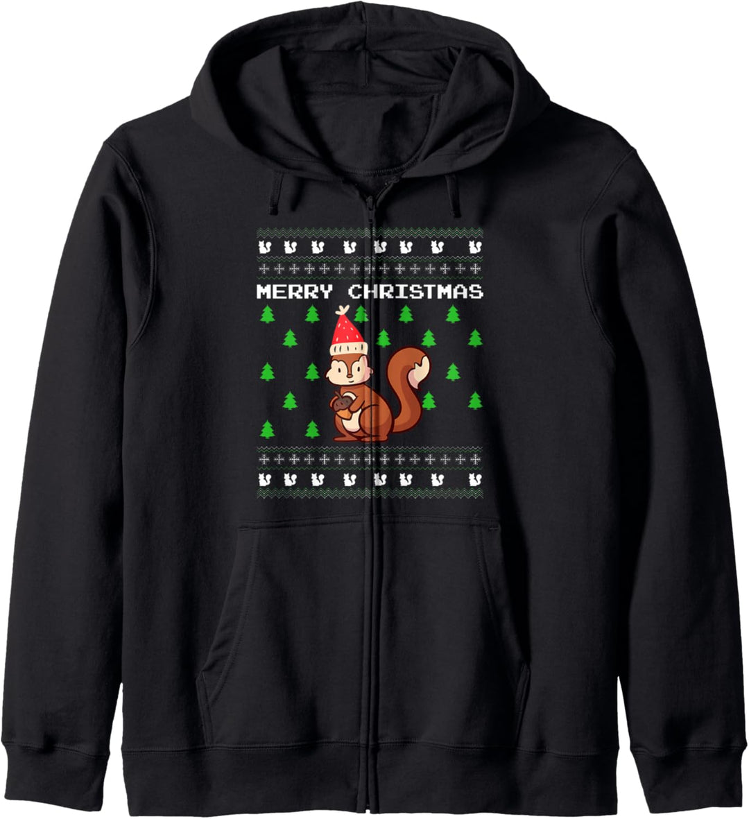 Ugly Christmas Eichhörnchen Geschenk Kostüm Weihnachten Xmas Kapuzenjacke