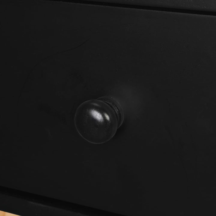 vidaXL 2X Kiefernholz Massiv Nachttisch Nachtschrank Telefontisch Kommode Schwarz, Schwarz