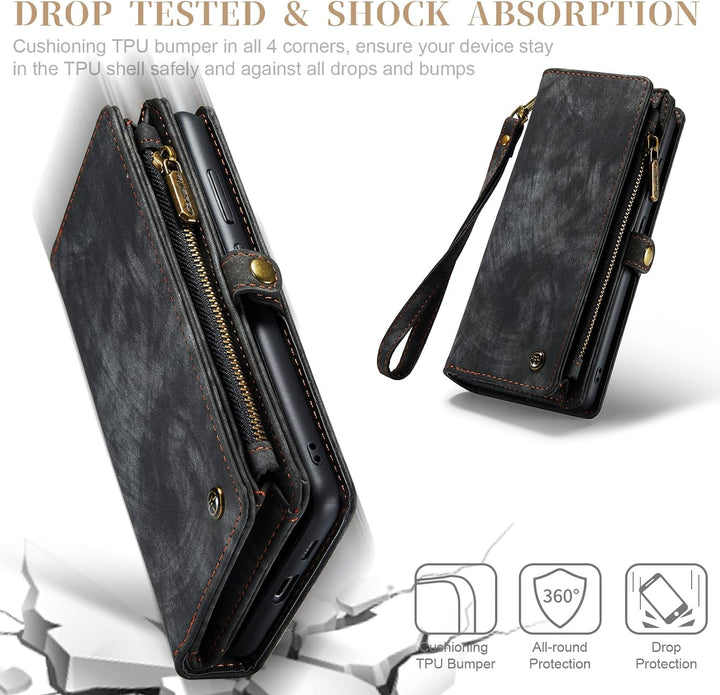 UFinetech Samsung S23 Hülle, Stossfest Kartenfach Magnetisch Abnehmbare Tasche Samsung Galaxy S23 5G