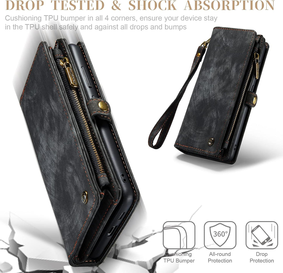 UFinetech Samsung S23 Plus Hülle, Stossfest Kartenfach Magnetisch Abnehmbare Tasche Samsung Galaxy S