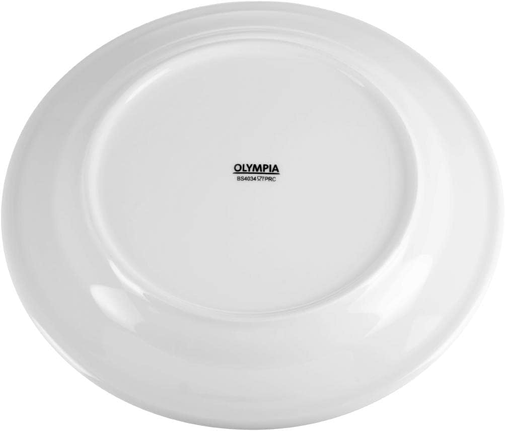 Olympia Whiteware Serviceteller mit breitem Rand, 250 mm, Porzellan, innovativ, 12 Stück