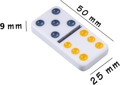 Engelhart - Domino Mexican Train/Zug -Premium- Qualität - Dobbel 12-2-8 Spieler - 91 farbige Dominos