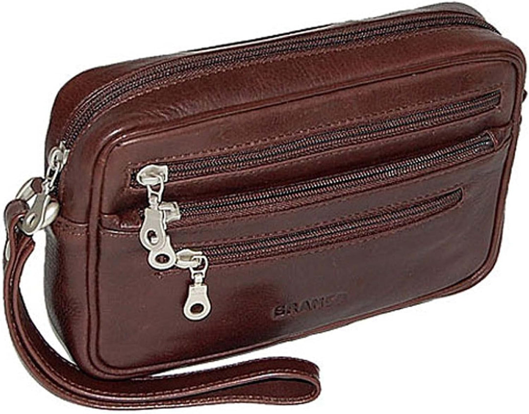 GoBago Branco moderne Leder Herren Handgelenktasche Herrentasche Herren Tasche Braun, Braun