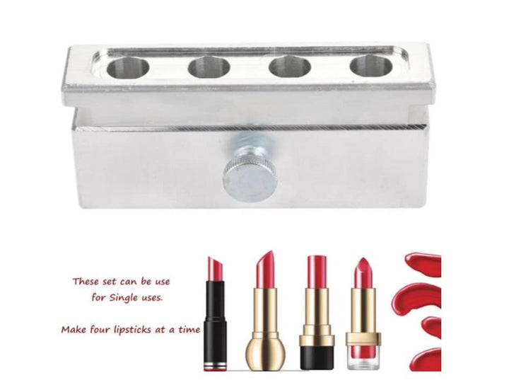 DIY Lippenstiftform, Lippenbalsam machen Tool Kit Set, 4 Kavitäten DIY Lippenstiftform Aluminiumlegi