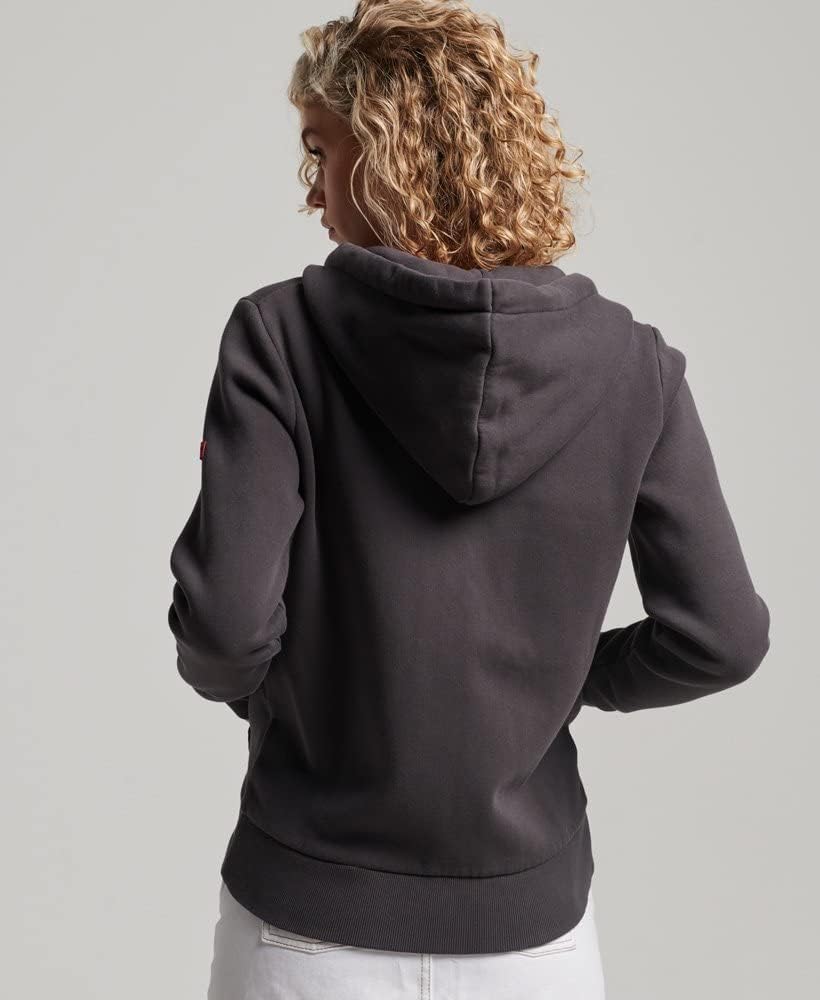 Superdry Damen Kapuzenjacke in Neonfarben mit Vintage Logo 34 Karbongrau, 34 Karbongrau