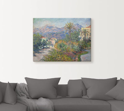 ARTland Leinwandbilder Wandbild Bild auf Leinwand 80x60 cm Wanddeko Landschaften Strasse Pflanzen Pa