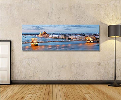 islandburner Bild Bilder auf Leinwand Budapest Panorama XXL Poster Leinwandbild Wandbild Art up Your