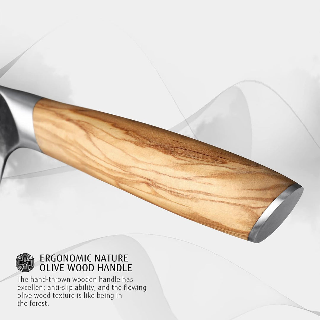 hecef Damastmesser Kochmesser 20CM, Profi Küchenmesser Chefmesser, Ultrascharfer Japanisches Messer,