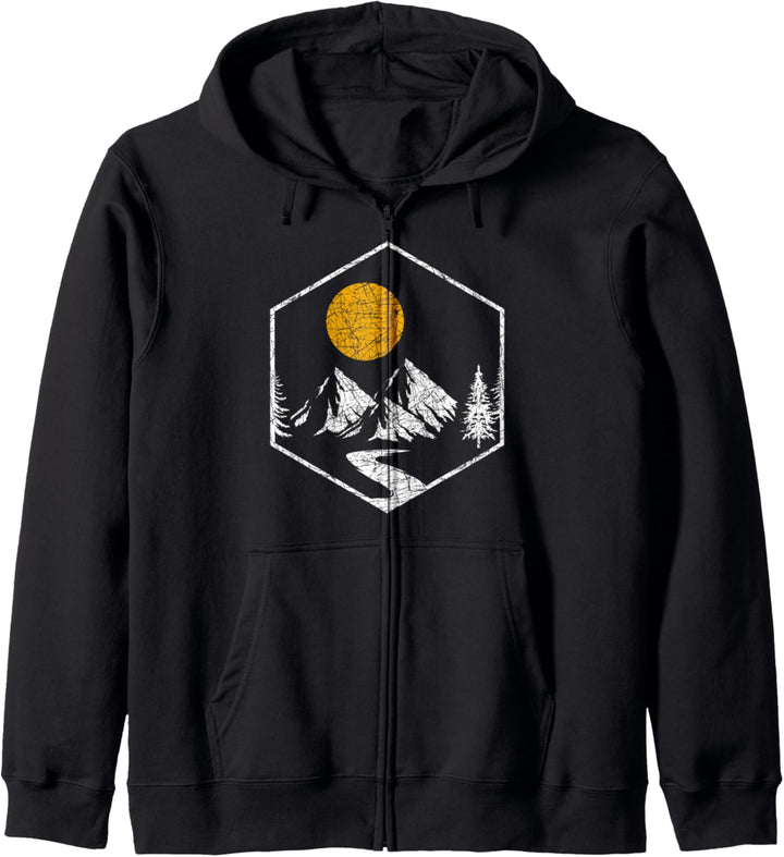 Vollmond Berge Wald Outdoor Wandern Mondlicht Natur Kapuzenjacke