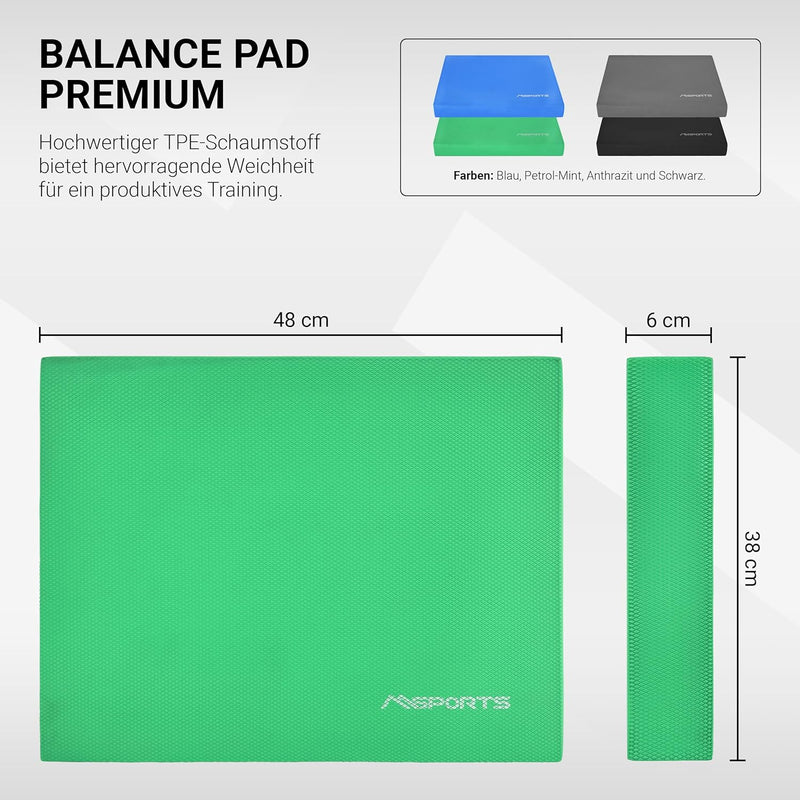 MSPORTS Balance Pad - Premium - inkl. Balance - Übungsposter - Gleichgewichtstraining und Koordinati