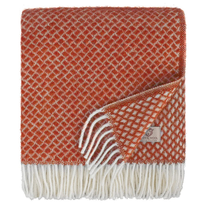 Linen & Cotton Warme Weiche Decke Wolldecke Wohndecke Kuscheldecke Sofia mit Fransen -100% Reine Neu