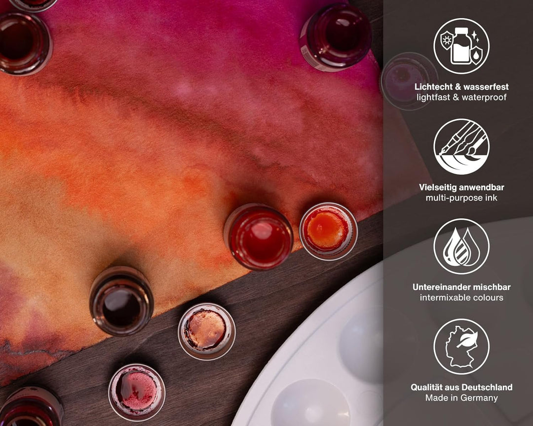 Octopus Write and Draw Ink Set DESERT, wasserfeste Tinte zum Schreiben und Zeichnen, Kalligraphietin