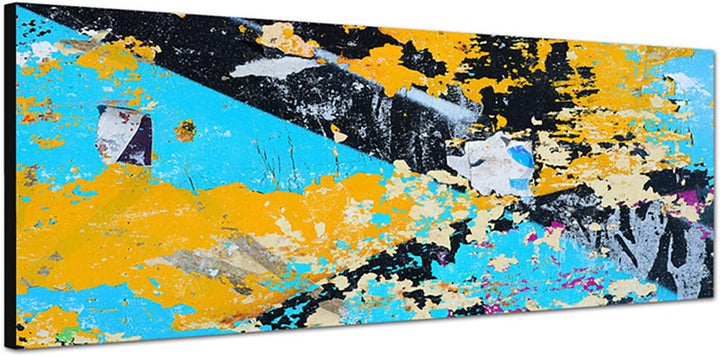 Paul Sinus Art Panoramabild auf Leinwand und Keilrahmen 150x50cm Poster Graffiti abstrakt bunt