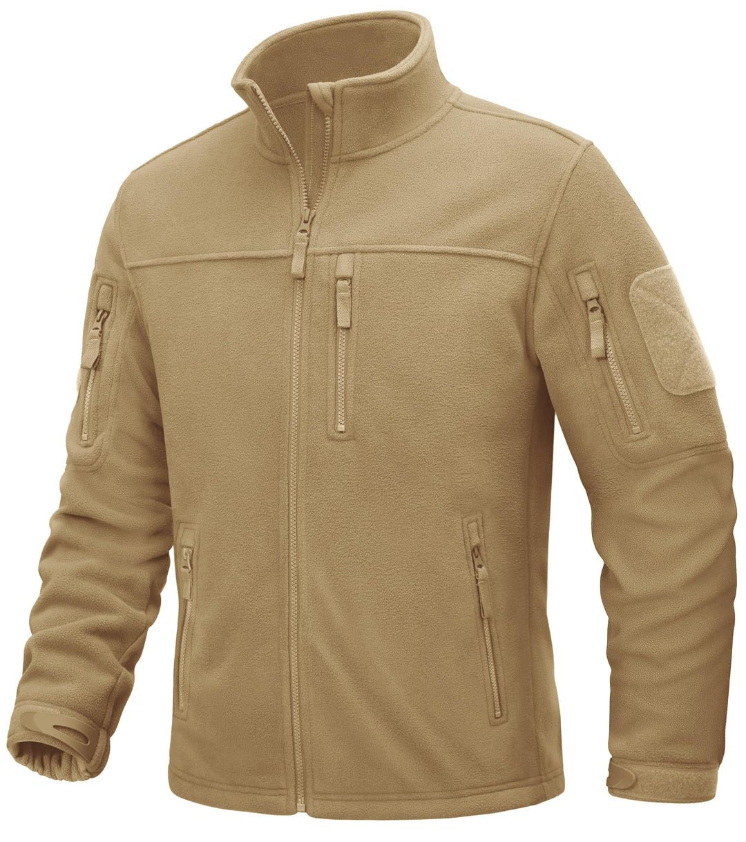 TACVASEN Herren Militär Outdoor Fleecejacke Warme Taktische Jacke Fleece Jacket XL Khaki, XL Khaki