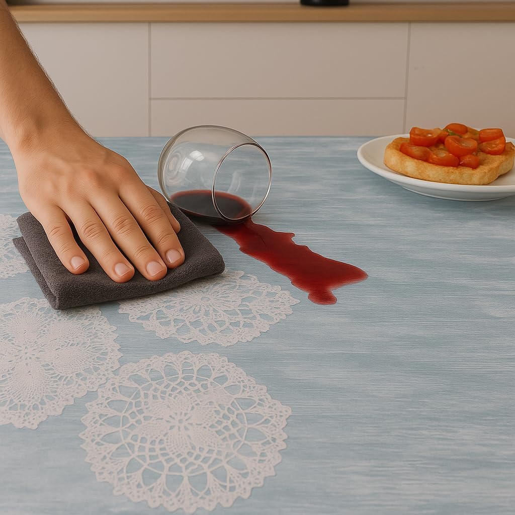 Byour3 Tischdecke PVC Rechteckig Plastifiziert 3D-Digitaldruck Tafeldecke Waschbar Beständig Flecken